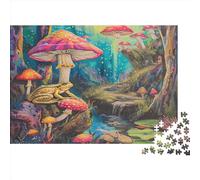 Paesaggio psichedelico Puzzle 1000Pcs Fungos And Frogs Decorazione Per La Casa. Rilassamento E Intelligence Per Adulti E Bambini Da 14 Anni 1000pcs (75x50cm)