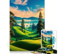 Paesaggio sereno con dolci colline - Puzzle da 1000 pezzi per ragazzi - Gioco di logica e senso - Semplice e divertente - Bordi lisci - Regalo elegante (38x26cm)