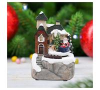 PAESAGGIO STATUETTE TEMA DECORAZIONE NATALE DA 15 CM CON LUCE A LED VARI MODELLI