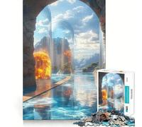 Paesaggio surreale con acqua e archi - Puzzle da 1000 pezzi per adulti - Gioco intelligente per interni - Taglio preciso - Regalo perfetto 38x26cm