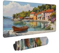 Paesaggio Tappetino Mouse XXL Gaming 800 x 400 mm 2025 Nuovo Piccola città Tappetino Scrivania Impermeabile,Mousepad con Base in Gomma Antiscivolo,Migliorare la Precisione e la Velocità,-dd771