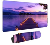 Paesaggio Tappetino Mouse XXL Gaming 900 x 400 mm 2025 Nuovo Molo Tappetino Scrivania Impermeabile,Mousepad con Base in Gomma Antiscivolo,Migliora Precisione e Velocità per Gaming, Ufficio e PC,-dd959