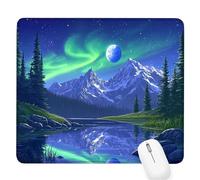 paesaggio Tappetino per Mouse Piccolo 340x280x3mm,Gaming Mouse Pad aurora,con Base in Gomma Antiscivolo,Mousepad con Bordi Cuciti,per Mouse Senza Fili,Laptop,Ufficio Casa,Lavabile,Regalo Uomo D-386