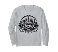 Paesaggio urbano Bronx NYC Tipografia Street Art Maglia a Manica