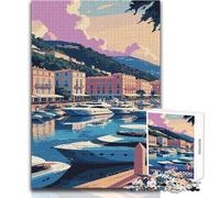 Paesaggio urbano costiero con yacht ed edifici Puzzle da 1000 pezzi per adolescenti Gioco educativo per lo sviluppo delle competenze Regalo perfetto per momenti speciali Dimensioni 38x26cm