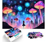 Paesaggio urbano da sogno con funghi Puzzle da 1000 pezzi per adulti Vacanza a casa: uccidere il tempo con pezzi completamente interconnessi di forma casuale 38x26cm