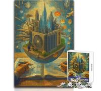 Paesaggio urbano da sogno su un'isola galleggiante Puzzle per adolescenti 1000 rompicapo Gioco educativo memorabile Opzione regalo sentito Dimensioni 38x26cm