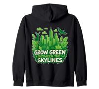 Paesaggio urbano della natura urbana Graffiti- coltiva verde ecologico Felpa con Cappuccio