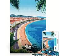 Paesaggio urbano di Nizza, Francia Puzzle da 1000 pezzi per adulti Gioco di puzzle per allenare la mente, ideale per momenti di condivisione, arte e assemblaggio Regalo elegante (50x75cm)