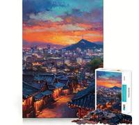Paesaggio urbano di Seoul al tramonto - Puzzle da 1000 pezzi per adulti e ragazzi - Gioco rilassante e stimolante - Regalo perfetto per le vacanze (38x26cm)