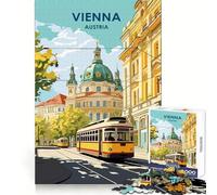 Paesaggio urbano di Vienna, Austria, con tram - Puzzle da 1000 pezzi per adolescenti - Pensiero strategico - Evasione serena - Taglio pulito - Pensato per Natale (38x26cm)