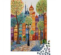 Paesaggio urbano, edifici di varie forme e dimensioni Puzzle 1000Pcs Decorazione Per La Casa. Rilassamento E Intelligence Per Adulti E Bambini Da 14 Anni 38x26cm/1000pcs