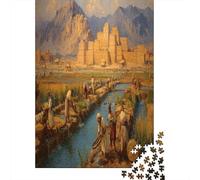 Paesaggio urbano, tempio piramidale in adobe 70x50cm/1000pcs - Puzzle Per Adulti Giocattolo Fai-da-te