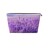 Paesaggio viola del fiore della lavanda, Borsa da toilette Borsa per trucco Borsa per cosmetici Borsa da toilette da viaggio portatile