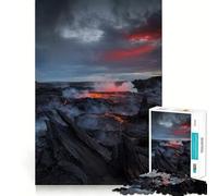 Paesaggio vulcanico al tramonto Puzzle da 1000 pezzi per ragazzi Gioco di memoria Chiusura ermetica Nessun pezzo si stacca Ideale per i viaggi Gioco per allenare la mente Regalo (38x52cm)