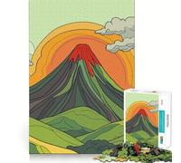 Paesaggio vulcanico al tramonto,puzzle per ragazzi,1000 pezzi,gioco di memoria,incastro perfetto,nessun pezzo si stacca,ideale da portare in viaggio,gioco per allenare la mente,regalo (38x26cm)