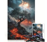Paesaggio vulcanico con albero, puzzle da 1000 pezzi per ragazzi, Sharp Recall, Serene Escape, Uniform Cut, Perfect Xmas (50x75cm)