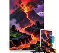 Paesaggio vulcanico con colata lavica Puzzle da 1000 pezzi per adulti Gioco di memoria Componenti robusti e precisi alleviare lo stress (50x75cm)