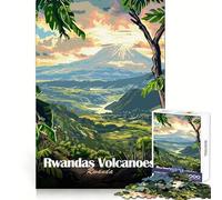 Paesaggio vulcanico del Ruanda, puzzle da 1000 pezzi per ragazzi, ideale per migliorare la memoria, per un relax informale, con bordi precisi e un regalo elegante (50x75cm)