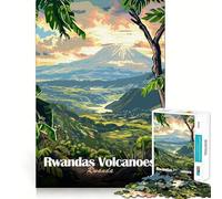 Paesaggio vulcanico del Ruanda, puzzle da 1000 pezzi per ragazzi, ideale per migliorare la memoria, per un relax informale, con bordi precisi e un regalo elegante (50x75cm)