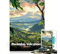 Paesaggio vulcanico del Ruanda, puzzle da 1000 pezzi per ragazzi, stimola la memoria, ideale per il tempo libero e il relax, con bordi precisi e un regalo elegante (38x26cm)