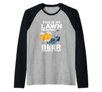 Paesaggistica Divertente Questo è Il Mio Prato falciare Birra Bere Maglia con Maniche Raglan