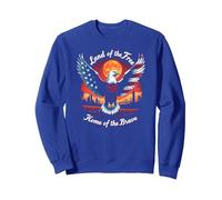 Paese della libertà, Patria dei Coraggiosi Felpa, Unisex per Adulti, Blu Reale, XL