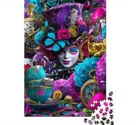Paese delle meraviglie, clown Puzzle in Legno 1000 Pezzi Per Adulti Jigsaw Puzzle Gioco Education Decorazione Interna Unica Regalo Per Amore E Amico Per Gioco Familiare Stress Relief 1000pcs (75x50cm)