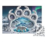 Paese delle meraviglie dell'orso polare Puzzles 1000 Pezzi Carta riciclata per adulti Puzzle per adulti Impossibile difficile stimolante Gioco educativo per la decompressione 70x50cm/1000pcs
