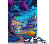 Paese delle meraviglie Puzzle in Legnos Adulto Puzzle 500 Pezzi Per Gioco Familiare Regalo Per Amore E Amico Gioco EduGattoion Decorazione Interna Unica Stress Relief 500pcs (52x38cm)