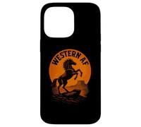 Paese divertente e Western AF | Vintage Wild Horse Custodia per iPhone 14 Pro Max