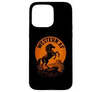 Paese divertente e Western AF | Vintage Wild Horse Custodia per iPhone 15 Pro Max