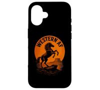 Paese divertente e Western AF | Vintage Wild Horse Custodia per iPhone 16