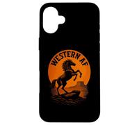 Paese divertente e Western AF | Vintage Wild Horse Custodia per iPhone 16 Plus