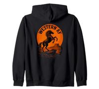 Paese divertente e Western AF | Vintage Wild Horse Felpa con Cappuccio