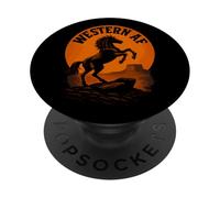 Paese divertente e Western AF | Vintage Wild Horse PopSockets PopGrip Adesivo