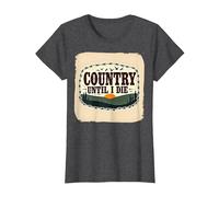 Paese Fino alla Morte Rustica Tramonto Maschile Occidentale Patriottico Maglietta, Donna, Grigio Scuro, 3XL