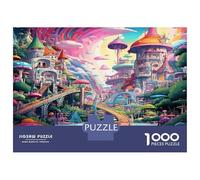 Paese meraviglia Puzzle 1000 Pezzi In Città funghi cartone Resistente,Un Tangram Per Giochi Di Puzzle Per Lo Sviluppo Cognitivo,Ideale Per Attività Fuzzle Post-scuola,Il Puzzle Più Venduto 38x26cm0p