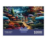 Paese meraviglia Puzzles 1000 Pezzi In Sentiero funghi Incastro Perfetto,Un Gioco Di Puzzle Per Enigma Per Lo Stress Relief,Ideale Per Per La Decompressione E La Decorazione Delle Paretian
