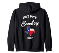 Paese Western State Bandiera del Texas | Busy Doin Cowboy Felpa con Cappuccio