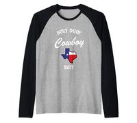 Paese Western State Bandiera del Texas | Busy Doin Cowboy Maglia con Maniche Raglan