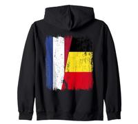 Paesi Bassi Belgio Half Flag Maglia Belga Olandese Felpa con Cappuccio