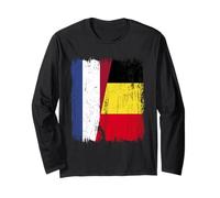 Paesi Bassi Belgio Half Flag Maglia Belga Olandese Maglia a Manica