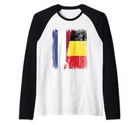 Paesi Bassi Belgio Half Flag Maglia Belga Olandese Maglia con Maniche Raglan