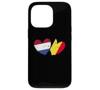 Paesi Bassi Belgio Love Heart Olandese Belga Doppia Bandiera Custodia per iPhone 13 Pro