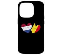 Paesi Bassi Belgio Love Heart Olandese Belga Doppia Bandiera Custodia per iPhone 14 Pro