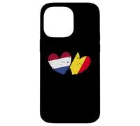 Paesi Bassi Belgio Love Heart Olandese Belga Doppia Bandiera Custodia per iPhone 14 Pro Max