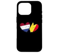 Paesi Bassi Belgio Love Heart Olandese Belga Doppia Bandiera Custodia per iPhone 16 Pro