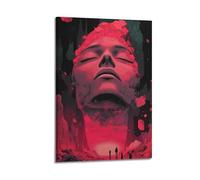 PAEVDIN Poster decorativo da parete su tela, motivo: volto gigante tra le rovine, poster decorativo moderno per camera da letto e camera da letto (30 x 45 cm)