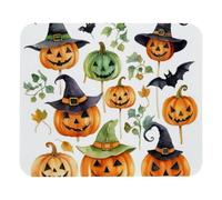 PAFEFO Set di icone di Halloween pittura ad acquerello 3_37 Tappetino per mouse, panno con base gommata 8.3x9.8in/21x25cm